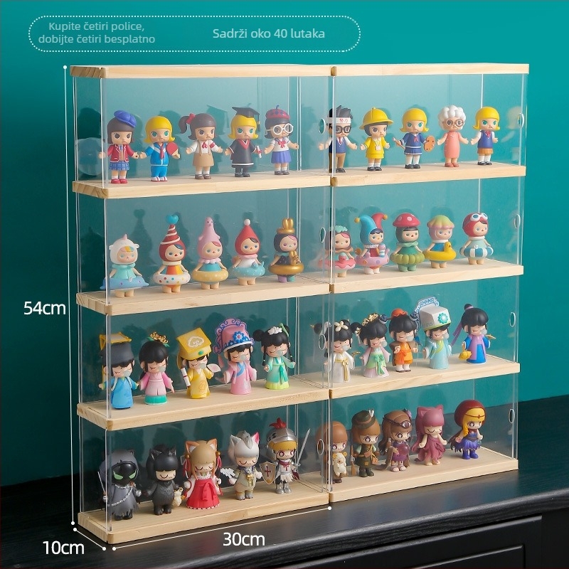 Akrilni izložbeni sanduk za Blind Box Bubble Mart – prozirna kutija za pohranu s zaštitom od prašine, MOLLY poklopac za LEGO figurice