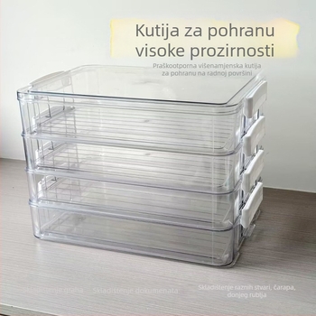 Prozirna višeslojna kutija za pohranu, organizator odjeće i pohrane dokumenata, stolni organizator otporan na prašinu za kućnu uporabu