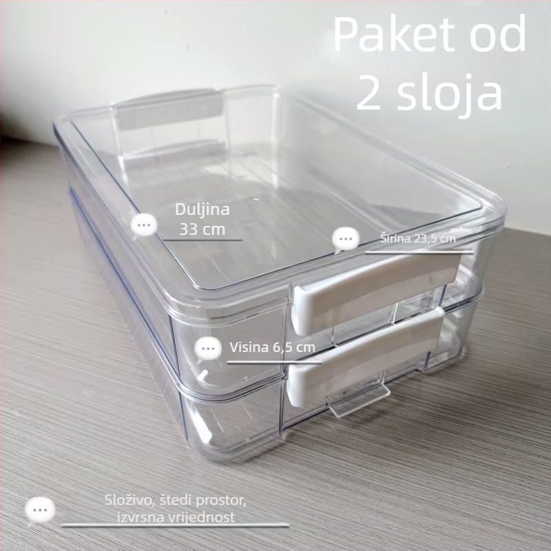 Prozirna višeslojna kutija za pohranu, organizator odjeće i pohrane dokumenata, stolni organizator otporan na prašinu za kućnu uporabu