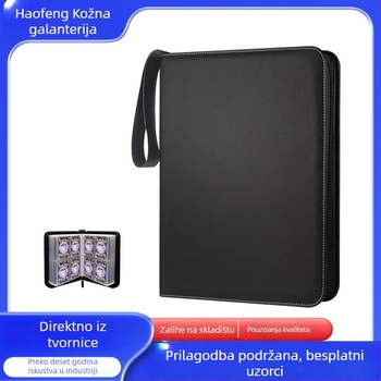Crni PU album za pohranu kartica Pokémon s četiri džepa i dvostrano pomičnim unutarnjim stranicama