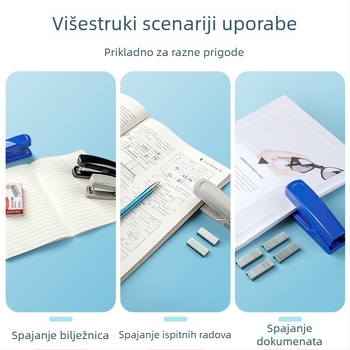 Kancelarijski višenamjenski spajalivač veličine 12 za studente – velik, štedi snagu, kapacitet 20 listova