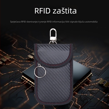 Torbica od karbonskih vlakana za automobil ključ s pretincom za telefon i RFID zaštitom kartica