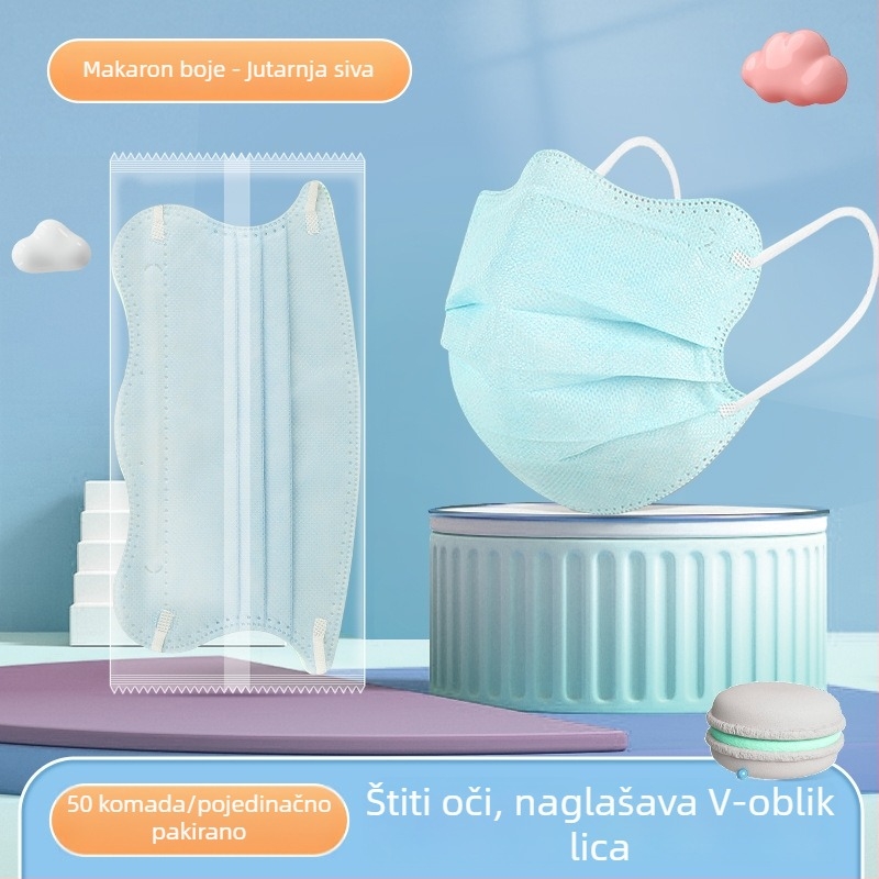 Jednokratna maska s dizajnom leptira, UV zaštita UPF50+, zaštita od prašine i sunca, zaštita očiju, debeli rubovi, udobna za proljeće i ljeto, vizualno sužava lice