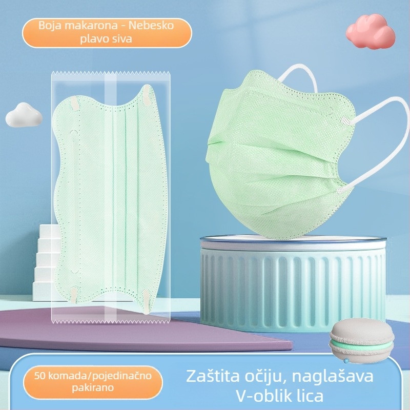 Jednokratna maska s dizajnom leptira, UV zaštita UPF50+, zaštita od prašine i sunca, zaštita očiju, debeli rubovi, udobna za proljeće i ljeto, vizualno sužava lice