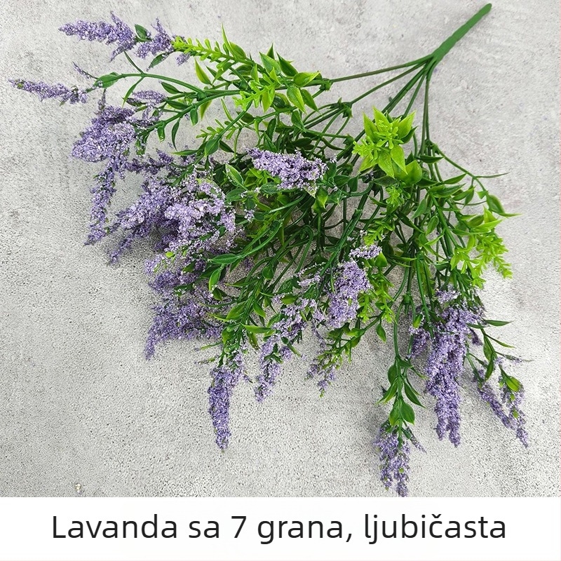 Umjetno cvijeće lavande, s jednim grančicom, za vanjsku i unutarnju dekoraciju