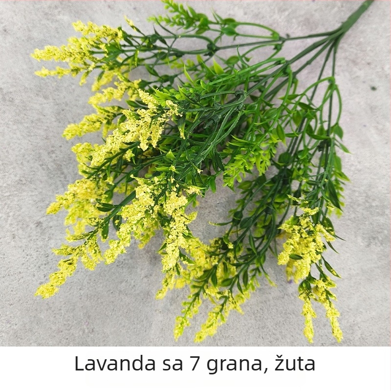 Umjetno cvijeće lavande, s jednim grančicom, za vanjsku i unutarnju dekoraciju