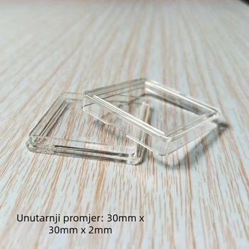 Prozirna akrilna kutija za zaštitu suvenirskih medalja, veličine 25x25/30x30/40x40/60x60, PMMA, s poklopcem.