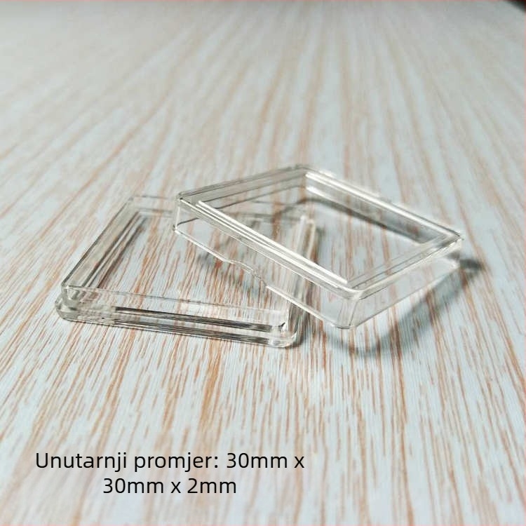 Prozirna akrilna kutija za zaštitu suvenirskih medalja, veličine 25x25/30x30/40x40/60x60, PMMA, s poklopcem.