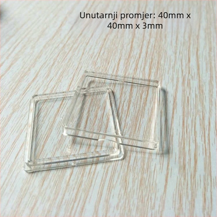Prozirna akrilna kutija za zaštitu suvenirskih medalja, veličine 25x25/30x30/40x40/60x60, PMMA, s poklopcem.