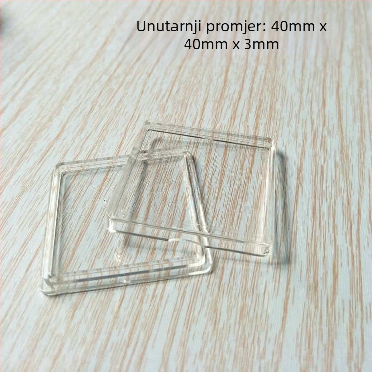 Prozirna akrilna kutija za zaštitu suvenirskih medalja, veličine 25x25/30x30/40x40/60x60, PMMA, s poklopcem.