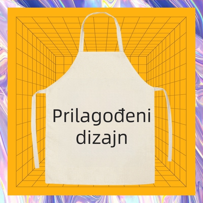 Vodootporna radna pregača za restorane i čaje s prilagođenim logotipom; peach skin tekstura; poliestersko-bavlna smjesa; univerzalna veličina