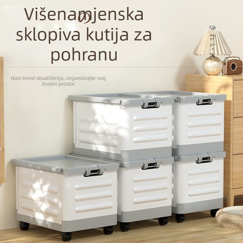 Kućna kutija za pohranu s povlačnom ručkama i kotačićima – za knjige i igračke, studentska soba