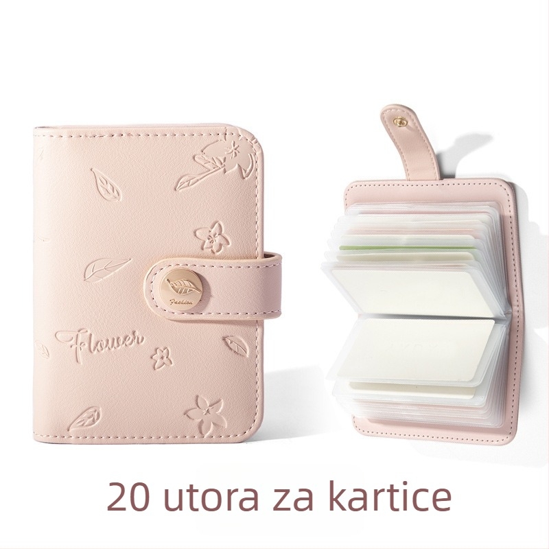 DANIE DANE ženski držač kartica s reljefnim cvjetnim uzorkom, ultra-tank i kompaktan, s više pretinaca za kartice