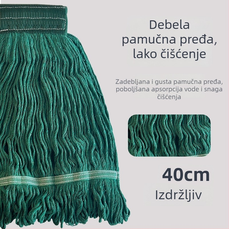 Pet boja ekološka pamuk mop glava za čišćenje bolnica i hotela, upijajući zamjenski mop komad od pamuka