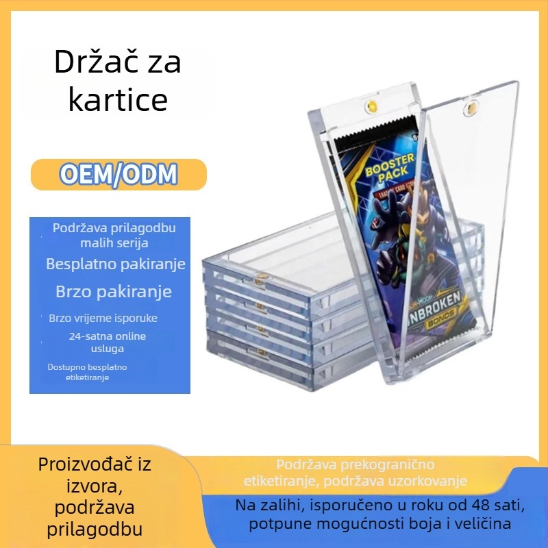 Akrilni magnetski držač kartica, deblji, dopunjivi paket za Yu-Gi-Oh, Pokémon i Ultraman kartice