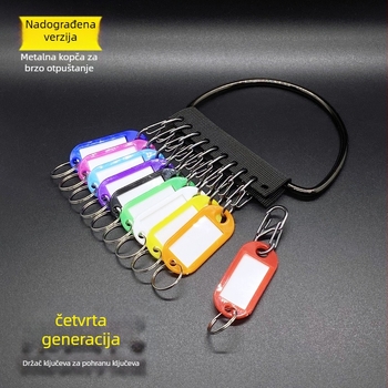 Metalni set ključeva za organizaciju u domu za studente: pločica s oznakom, prsten za ključeve i posuda za skladištenje