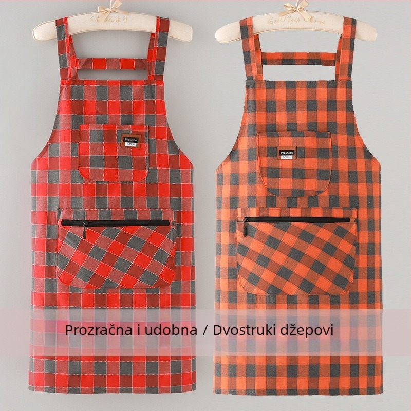 Ženska pamučna kuhinjska pregača, otporna na mrlje i prašinu, stilskog dizajna, za odrasle
