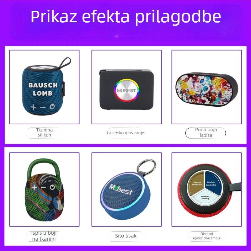 Vodootporan Bluetooth zvučnik s TF kartom, kompaktni prijenosni vanjski zvučnik s karabinom za vješanje