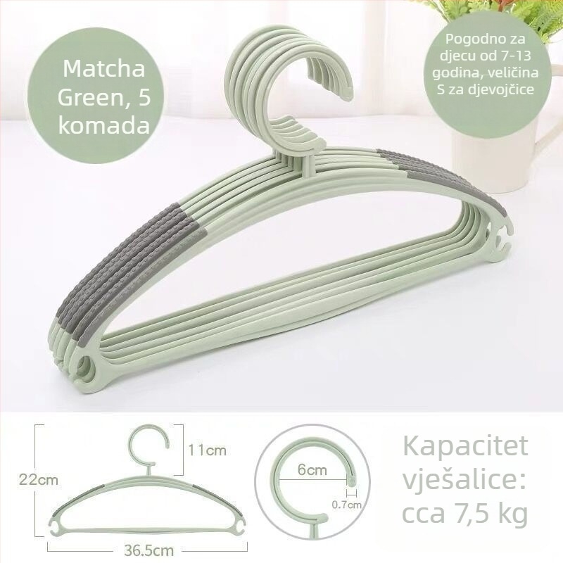 Plastična vješalica za odjeću, protuklizna, za odrasle