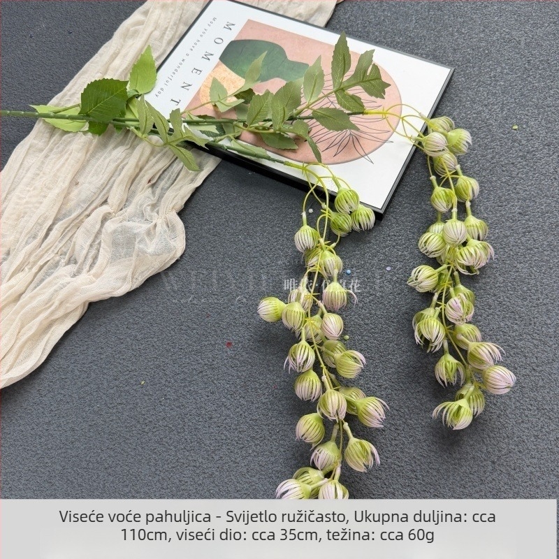 Umjetne zelene biljke za ribolova temu s motivima snježnih pahulja, aranžmani za šetnicu na vjenčanju u šumskom stilu te cvjetni dekor za pozadinu vjenčanja za fotografije