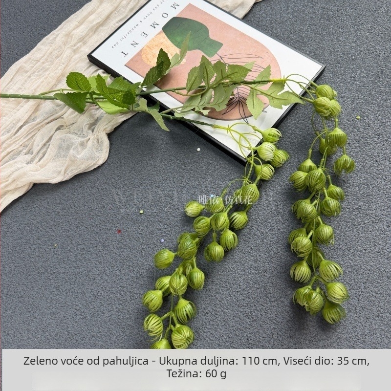 Umjetne zelene biljke za ribolova temu s motivima snježnih pahulja, aranžmani za šetnicu na vjenčanju u šumskom stilu te cvjetni dekor za pozadinu vjenčanja za fotografije