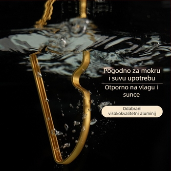 Vješalica za odjeću od svemirske aluminijske legure, bez ogrebotina, ojačana konstrukcija, zlatni završetak, luksuzan izgled