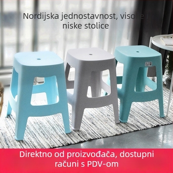 Plastični okrugli taburet, debele konstrukcije, za kućnu upotrebu, moderan i kreativan dizajn