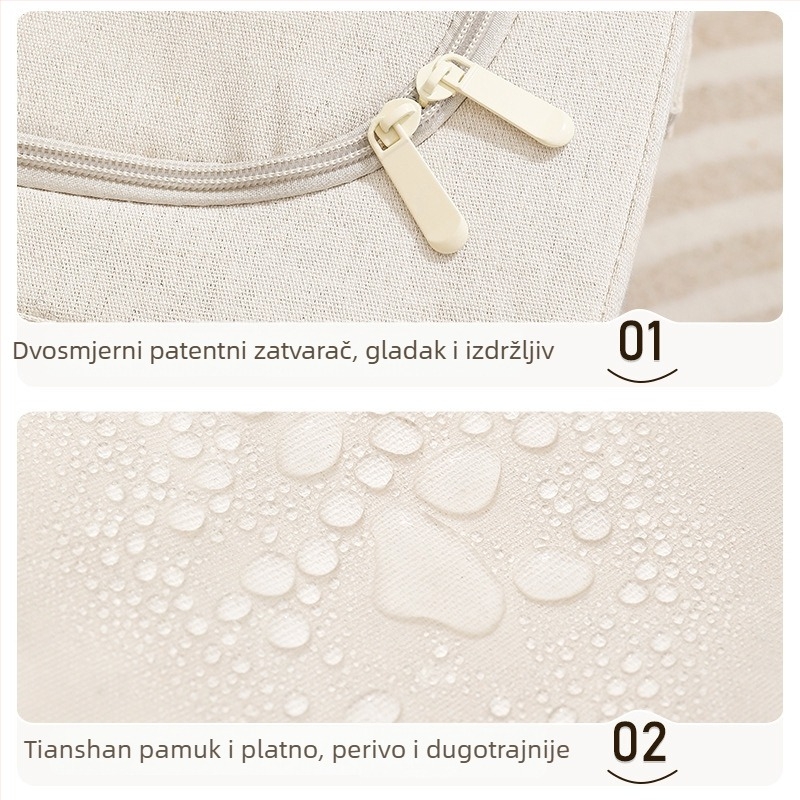 Tianshan kutija za skladištenje od pamuka i lana za garderobu, velik kapacitet, prašno-zaštitni organizator za odjeću i pokrivače, dimenzije 50×40×33 cm, 20–30 l