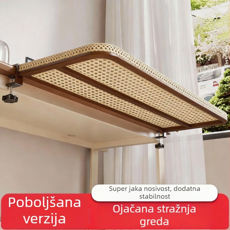 Vješalica za odjeću uz krevet u domu, sušilo s jednom šipkom od karbonskog čelika