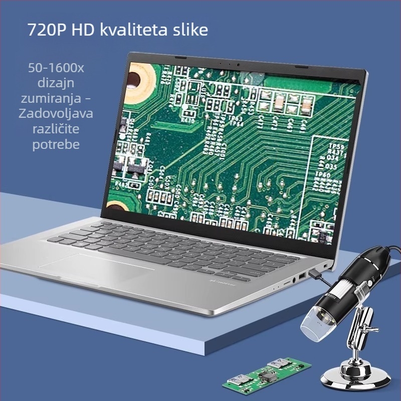 Deer Fairy 1600x USB HD digitalni mikroskop za popravak elektronike i identifikaciju komponenti