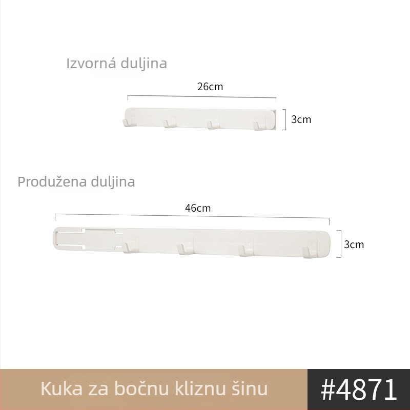 Rice Wood vješalica za donje rublje u japanskom stilu, s kliznom šinom i višestrukim kukama za pohranu