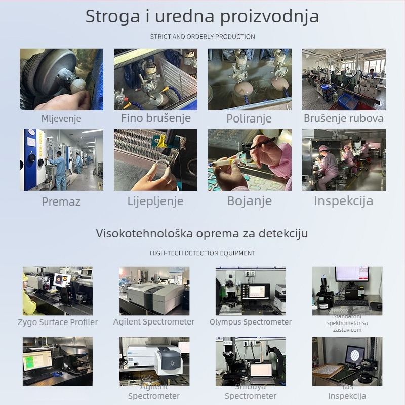 Crno obložene krovske prizme i leće s visokim indeksom loma za precizne optičke instrumente