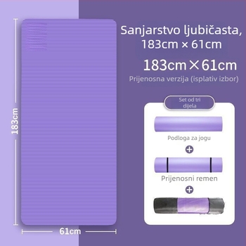 Joga podloga za početnike, deblja, šira i duža, protuklizna, za kućnu uporabu
