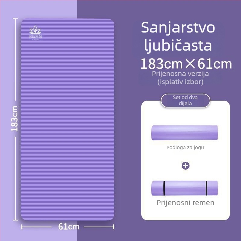 Joga podloga za početnike, deblja, šira i duža, protuklizna, za kućnu uporabu