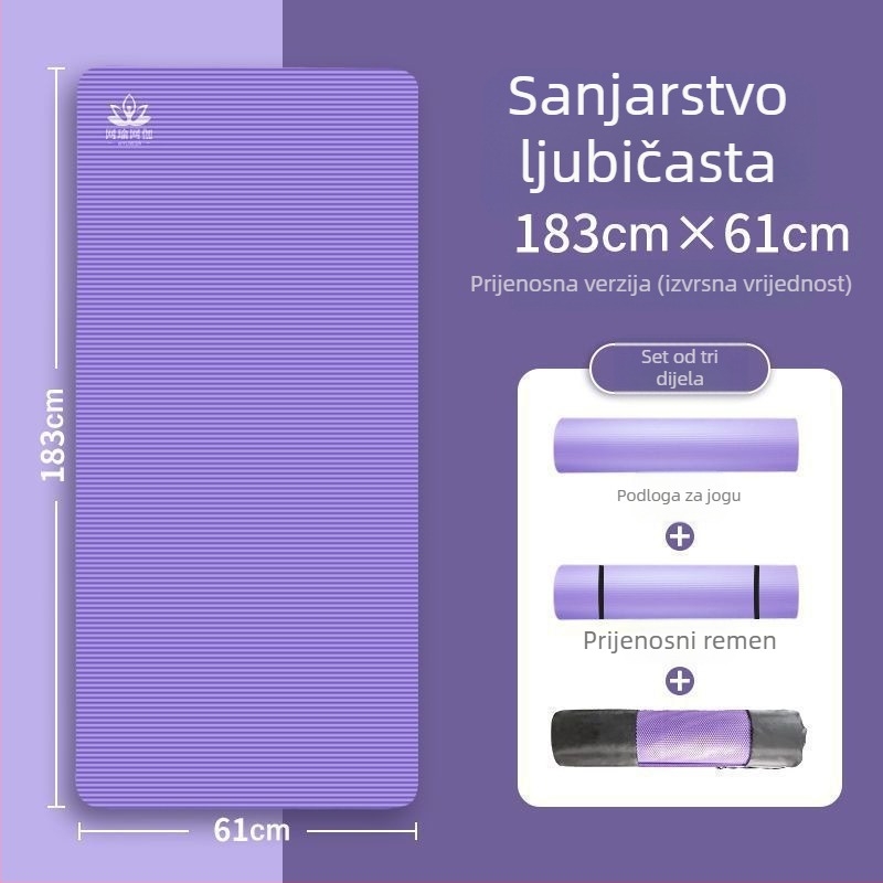 Joga podloga za početnike, deblja, šira i duža, protuklizna, za kućnu uporabu