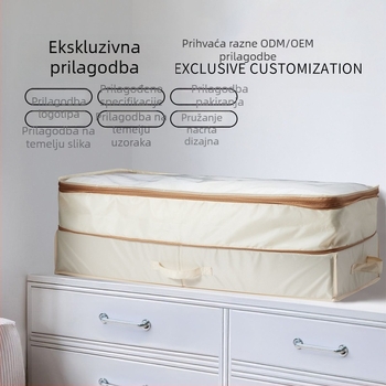 Dvostruki sloj kutije za pohranu ispod kreveta s poklopcem, od debelog Oxford platna, sklopiva, velika kapaciteta (90-100 L)