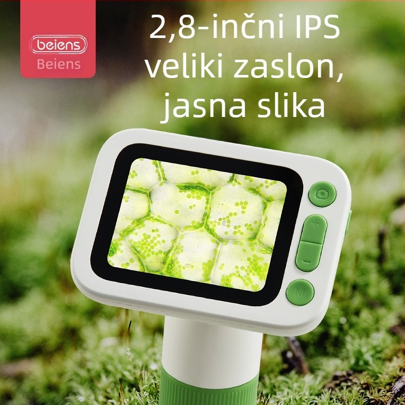 Bainshi dječji mikroskop – HD, mini prijenosni za osnovnu školu, biološki znanstveni eksperimentalni set igračka