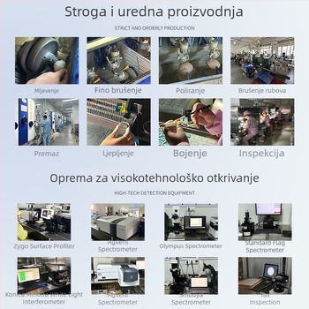 Visoko precizan optički instrument s reflektirajućim ogledalom, odraz 10°, prijenos 90°, visok indeks loma, visoka propusnost, optička prizma