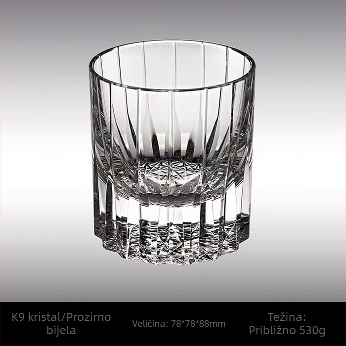 Starburst čaša za viski, kristal, ručno izrezbarena, bez olova, moderni minimalistički dizajn