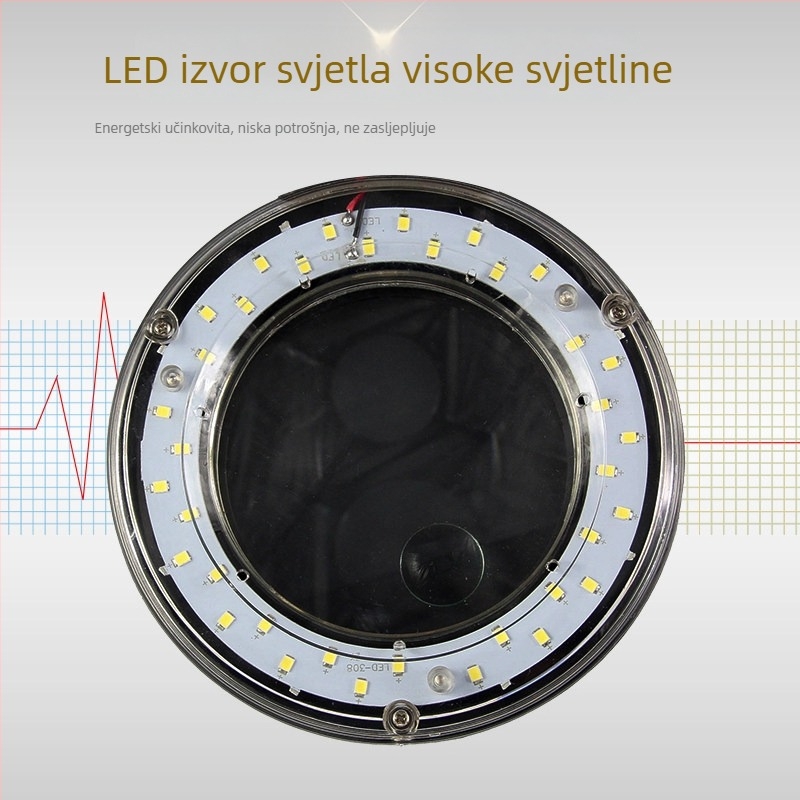 Gaudi LED stolna lampa s integriranom lupom, kompaktna stolna rasvjeta za elektroničke popravke, višerazinsko podešavanje osvjetljenja