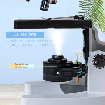 Dječji optički mikroskop, laboratorijska nastavna oprema, 1200x povećanje za promatranje bakterija