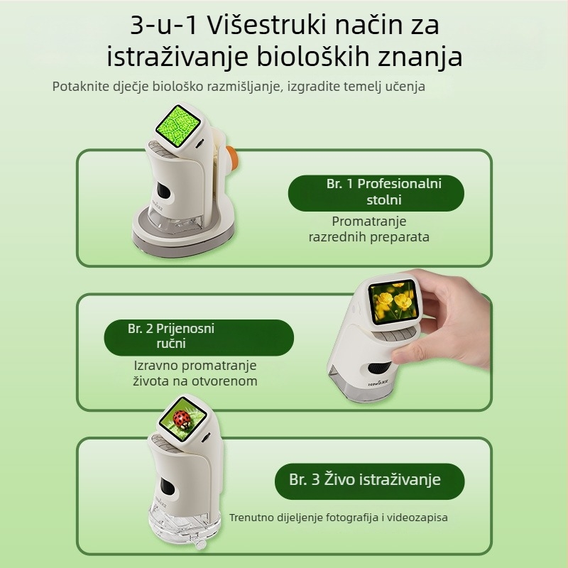 Prijenosni digitalni mikroskop sa zaslonom za dječje astronomske znanstvene eksperimente, model 3011