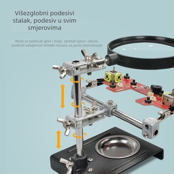 Stolno povećalo s klipom za PCB ploču i držačem za zavarivanje