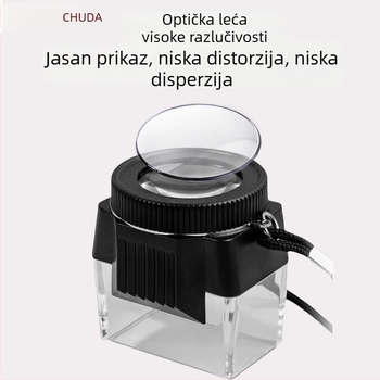 10× HD cilindrična akrilna lupa s narukvicom za nošenje, stolna - J3