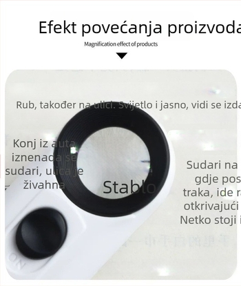 40x ručna lupa s LED osvjetljenjem za antikni jade nakit i žigove — HD identifikacija