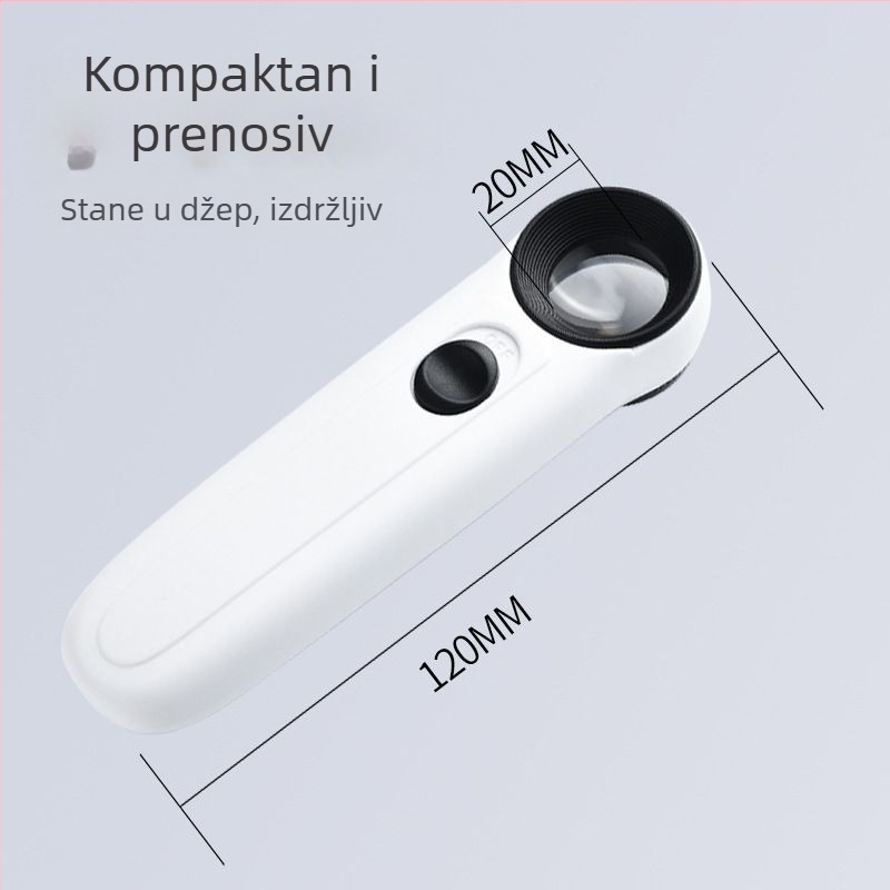 40x ručna lupa s LED osvjetljenjem za antikni jade nakit i žigove — HD identifikacija