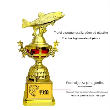 Plastični trofej ribe za prvenstvo u morskom ribolovu – spomen-nagrada za sudjelovanje