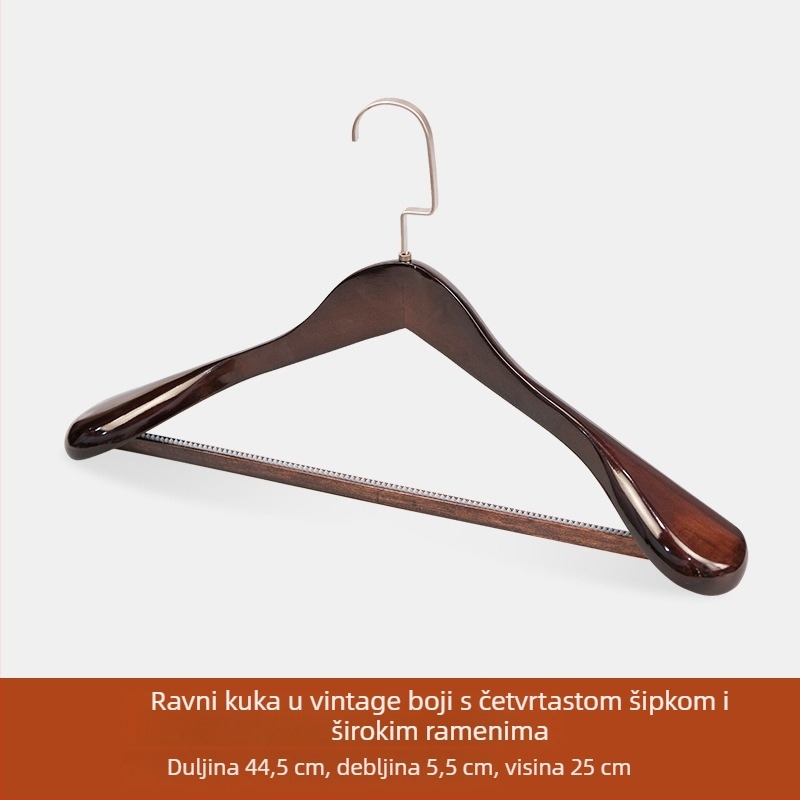 Vješalica za odjeću s širokim ramenima, bez tragova, otporna na deformacije, visokokvalitetno drvo
