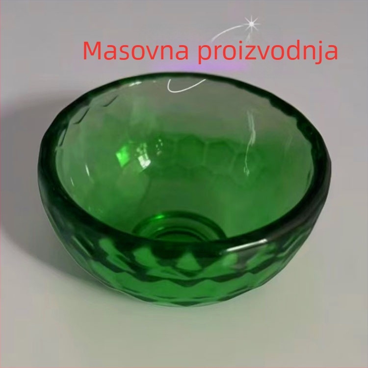 Set od kristalnog stakla s šarenim zdjelicama i Budinim darovnim čašicom – dekorativno posuđe za čaj, eterična ulja i maske za lice