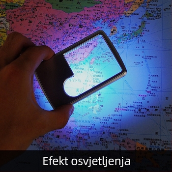 Lupa za čitanje u obliku kartice, lagana i prijenosna, visoke razlučivosti s rasvjetom, pogodna za starije osobe za čitanje knjiga i novina te za studentske znanstvene eksperimente
